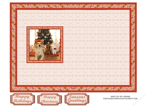 JJ PETS LOVE CHRISTMAS TOO 5X7 TEA BAG SHEET INSERT