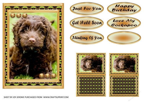 JJ LOVE MY DOG COCKAPOO 5X7