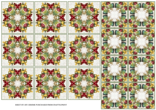 JJ FEATHER AND FLOWERS EXTRA TEA BAG TILES