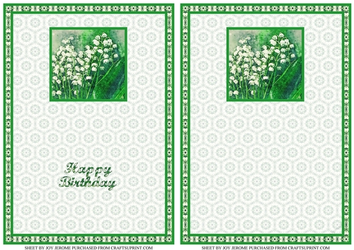  JJ LILY OF THE VALLEY A6 CARD LANDSCAPE INSERT