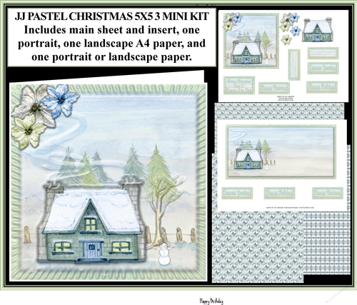 JJ PASTEL CHRISTMAS 3 5X5 MINI KIT