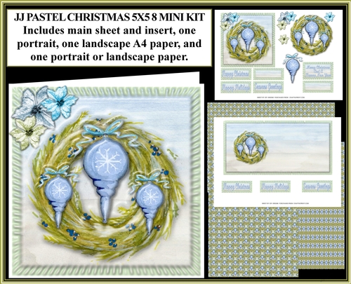 JJ PASTEL CHRISTMAS 8 5X5 MINI KIT