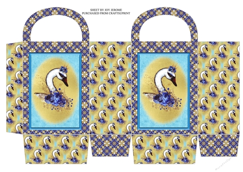 JJ BEAUTIFUL SWAN AND ROSES GIFTBAG