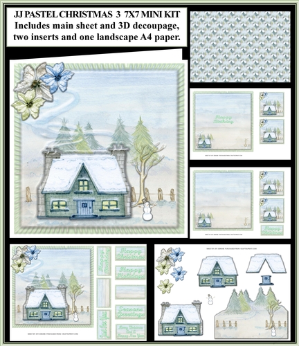  JJ PASTEL CHRISTMAS 3 7X7 MINI KIT