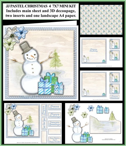  JJ PASTEL CHRISTMAS 4 7X7 MINI KIT