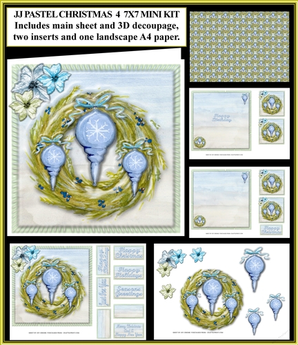  JJ PASTEL CHRISTMAS 8 7X7 MINI KIT