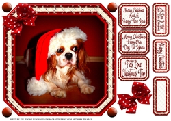 JJ PETS LOVE CHRISTMAS TOO SPANIEL 8X8