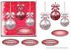 JJ CHRISTMAS RED BAUBLES 6X6