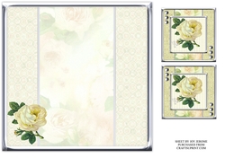 JJ CREAM VINTAGE ROSE 8X8 QUICK CARD INSERT BLANK