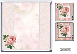 JJ PINK VINTAGE ROSE 8X8 QUICK CARD INSERT BLANK