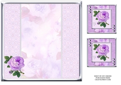 JJ PURPLE VINTAGE ROSE 8X8 QUICK CARD INSERT BLANK