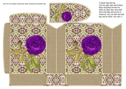 JJ VINTAGE PURPLE ROSE PINCH BAG AND TAG