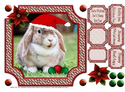 JJ PETS LOVE CHRISTMAS TOO 8X8 LOP EARED RABBIT