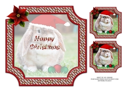 JJ PETS LOVE CHRISTMAS TOO 8X8 LOP EARED RABBIT INSERT HAPPY CHRISTMAS
