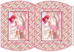 JJ ART NOUVEAU LADY WITH ROSES PILOW BOX PINK