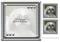 JJ LOVE MY DOG SHIH TZU 8X8 INSERT HAPPY BIRTHDAY