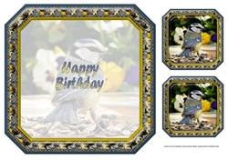 JJ BLUE TIT 8X8 INSERT HAPPY BIRTHDAY