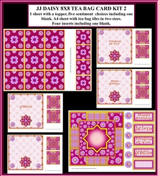 JJ DAISY 8X8 TEA BAG CARD KIT 2