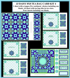 JJ DAISY 8X8 TEA BAG CARD KIT 4