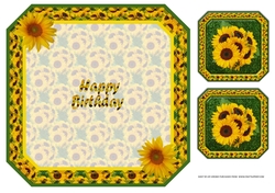 JJ SUNFLOWER 8X8 INSERT HAPPY BIRTHDAY