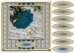 JJ DEEP TURQUOISE ROSE WEDDING OR ANNIVERSARY 8X8