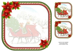 JJ CHRISTMAS SLEIGH 8X8 INSERT BLANK