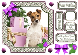 JJ PETS LOVE CHRISTMAS TOO JACK RUSSELL WITH GIFTS 8X8