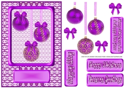 JJ CHRISTMAS HOLIDAY BAUBLES TRIO PURPLE A5