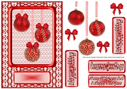 JJ CHRISTMAS HOLIDAY BAUBLES TRIO RED A5
