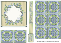 JJ BLUE FLOWERS 5X5 TEA BAG CARD
