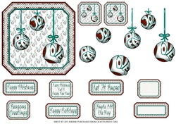 JJ CHRISTMAS BAUBLES PEACE JOY AND LOVE 5X5 TURQUOISE