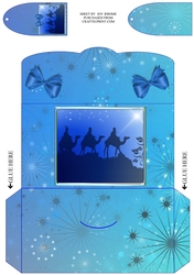 JJ BLUE CHRISTMAS THREE KINGS MONEY WALLET