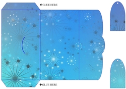JJ BLUE CHRISTMAS SNOWFLAKE MONEY WALLET