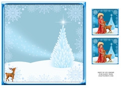 JJ CHRISTMAS STARRY SNOWY NIGHT 8X8 INSERT BLANK