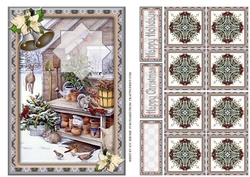 JJ THE CHRISTMAS POTTING SHED A5 WITH TEA BAG TILES