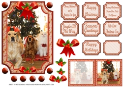 JJ PETS LOVE CHRISTMAS TOO 5X7