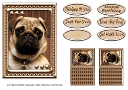JJ LOVE MY DOG PUG 5X7