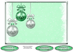 JJ CHRISTMAS GREEN BAUBLES 5X7 INSERT