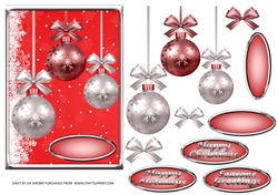 JJ CHRISTMAS RED BAUBLES 5X7