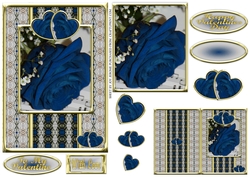 JJ VALENTINE DUSKY BLUE ROSE 5X7