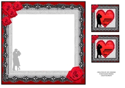 JJ VALENTINE SILHOUETTE AND LACE 8X8 INSERT
