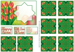 JJ EASTER TULIPS A6 LANDSCAPE TEA BAG CARD 2