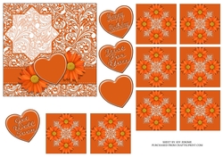 JJ ORANGE MARIGOLD 5X5 TEA BAG CARD