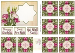 JJ PINK FLOWERS A6 TEA BAG CARD 2