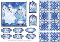 JJ MAGICAL UNICORNS 5X5 TEA BAG CARD