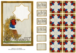 JJ COUNTRY CAPERS PHEASANT 5X7 TEA BAG CARD