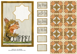 JJ COUNTRY CAPERS SQUIRREL 5X7 TEA BAG CARD