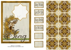 JJ COUNTRY CAPERS STAG 5X7 TEA BAG CARD