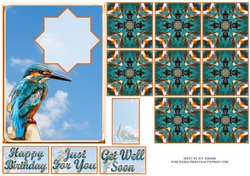 JJ KINGFISHER 1 5X7 TEA BAG CARD