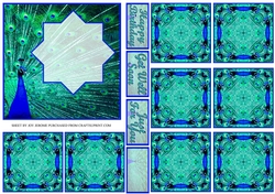 JJ PEACOCK 5X5 TEA BAG CARD